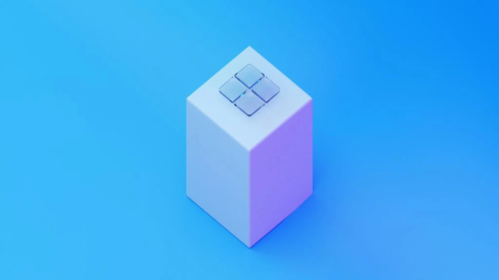 Isometric line illustration of a commercial job site with a holographic Stroyby workspace overlay